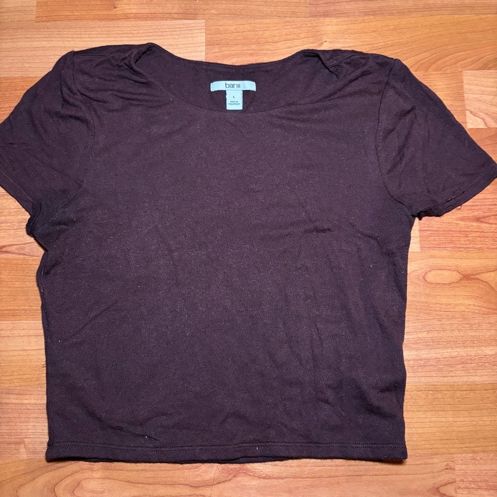 Women’s brown Bar iii crop top size large